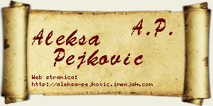 Aleksa Pejković vizit kartica